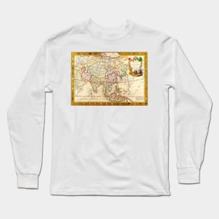 Guillaume Danet - Asia Map 1732 -  Ancient World Maps Long Sleeve T-Shirt